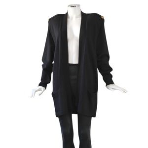 VINTAGE 1990s St. John Knitted Cardigan with Over-sized Button Accents  - Size L